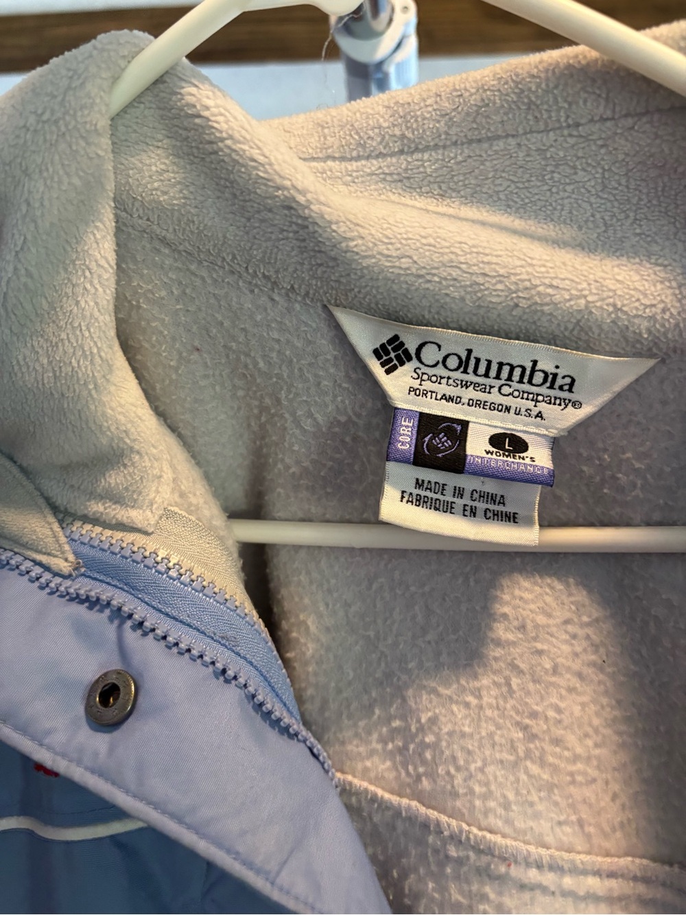 Columbia Light Blue Fleece-Lined Jacket